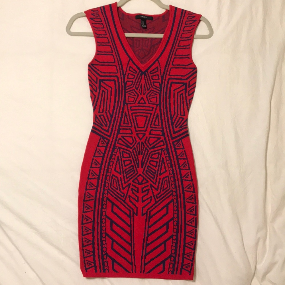 Geometric Print Mini-Dress